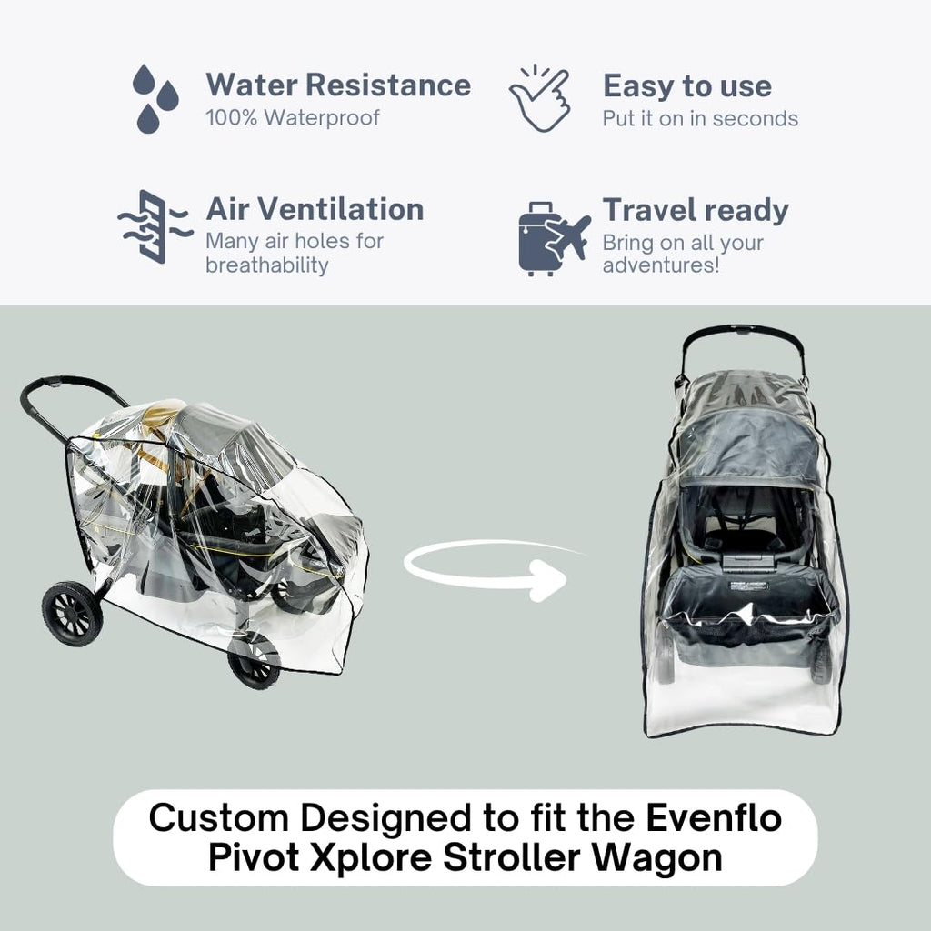 Rain Cover for Evenflo Pivot Xplore All-Terrain Stroller Wagon