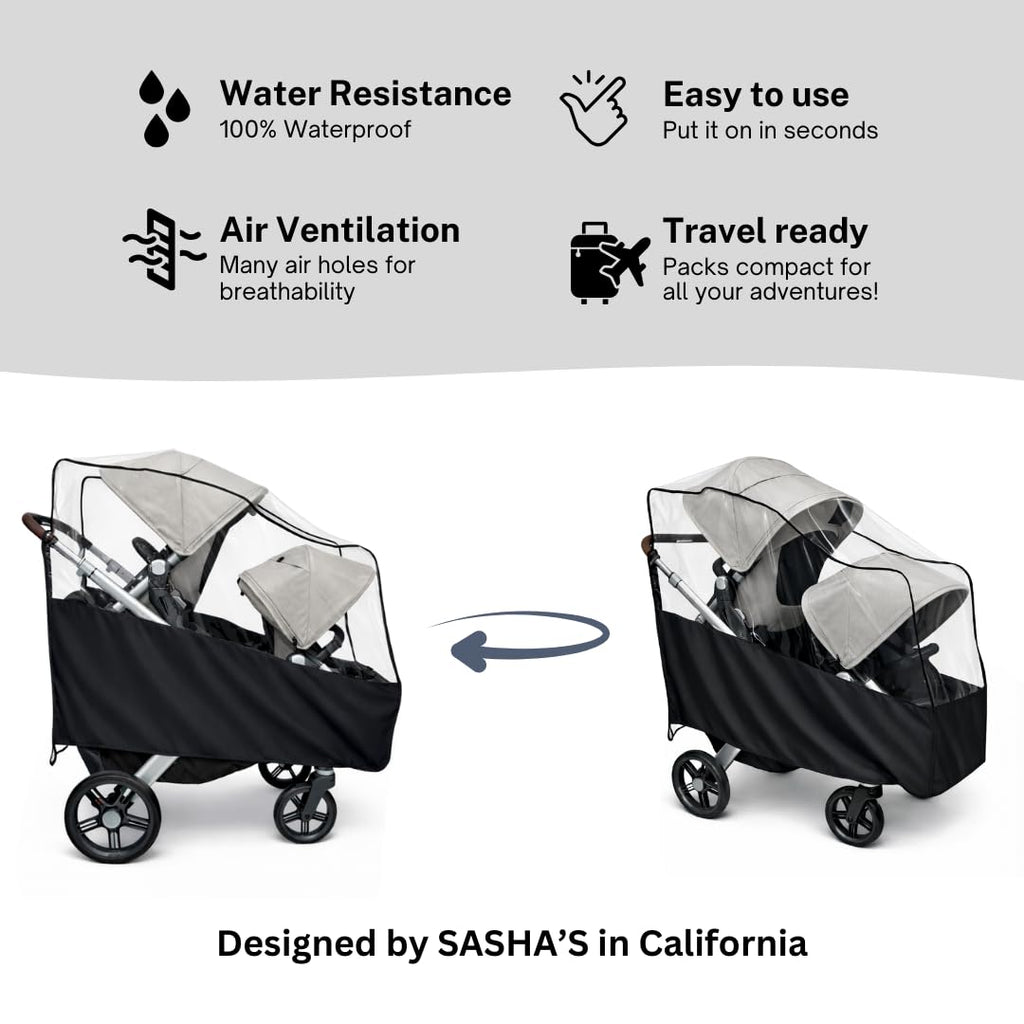 Rain Cover for UPPAbaby Vista V2/V3 Double Stroller