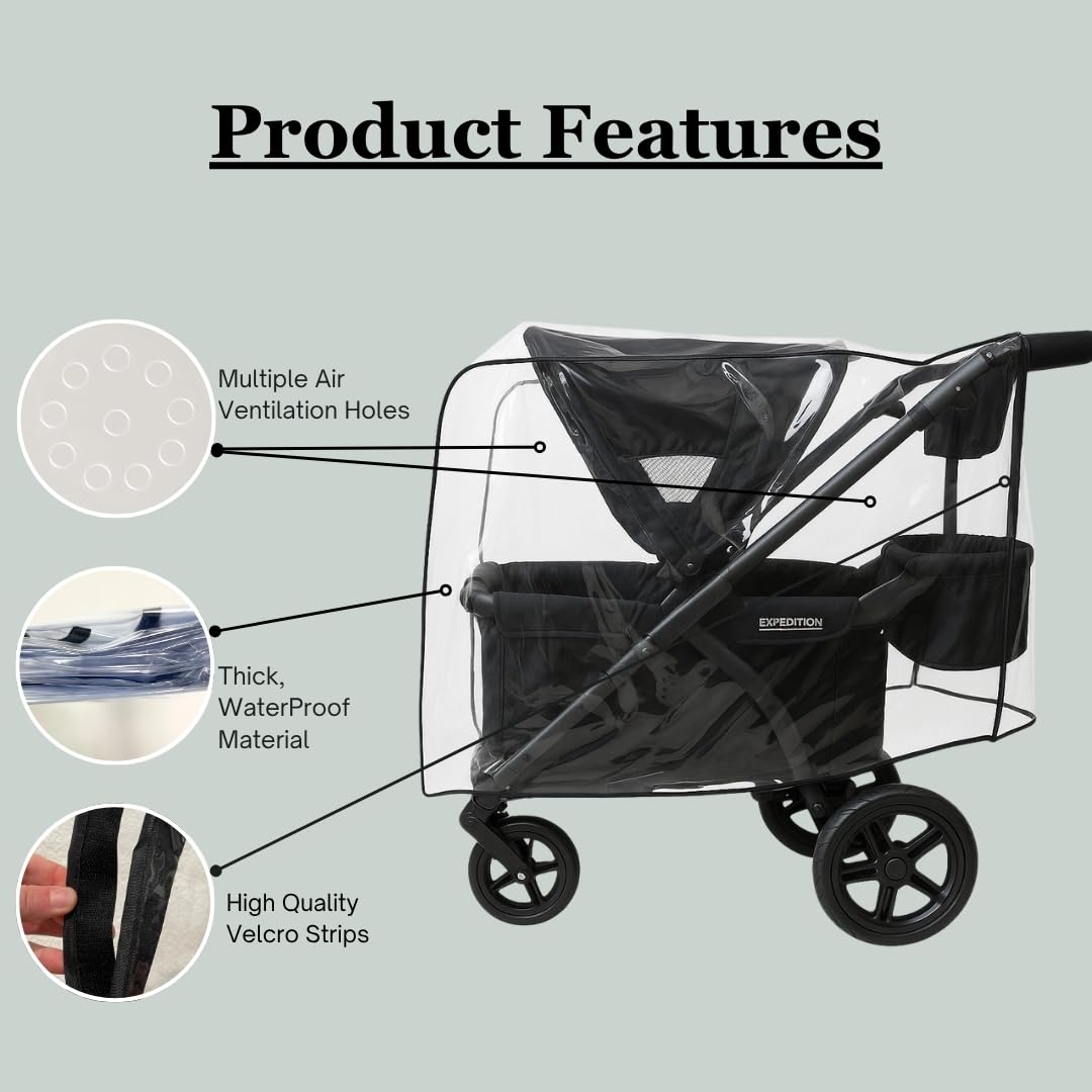 Rain Cover for Baby Trend Expedition Stroller Wagon/Wagon Plus