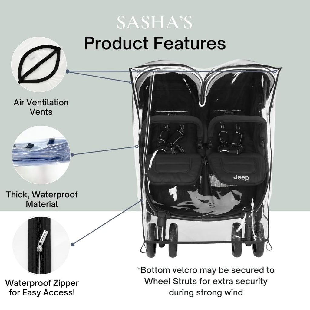 Rain Cover for Jeep Destination Double Stroller