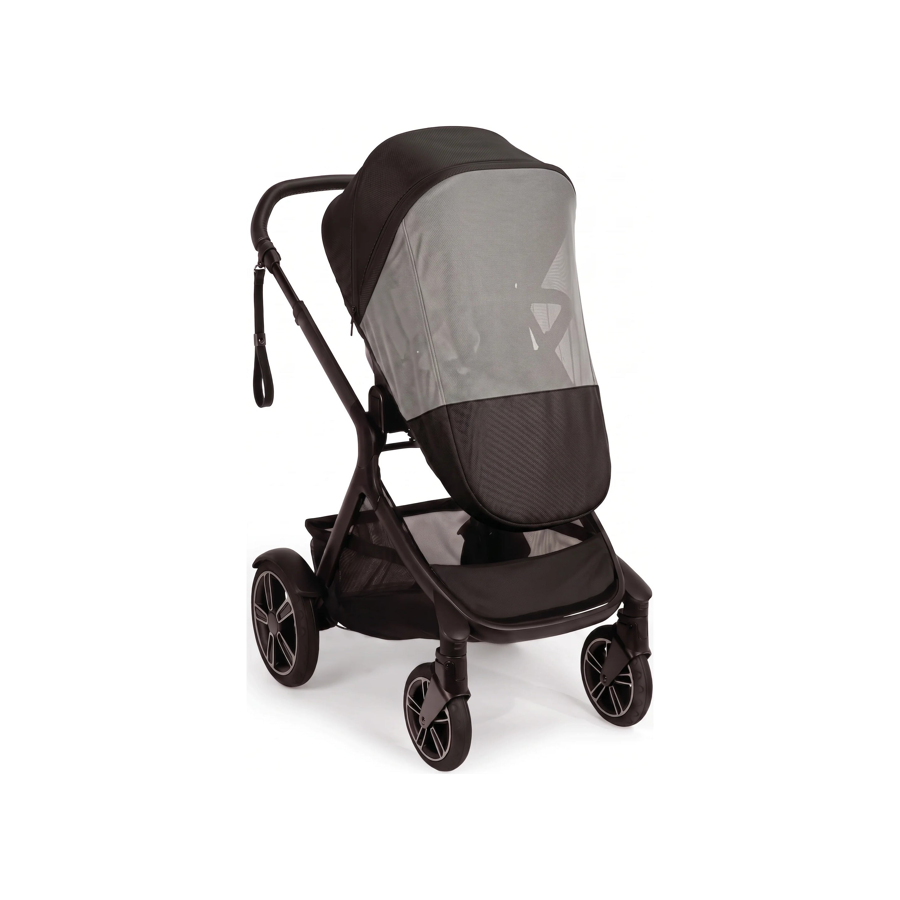 SASHA'S sun and insect mesh cover fitted over a Nuna Demi Next stroller
