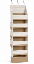 SASHA'S cream and tan over-door hanging organizer with five pockets