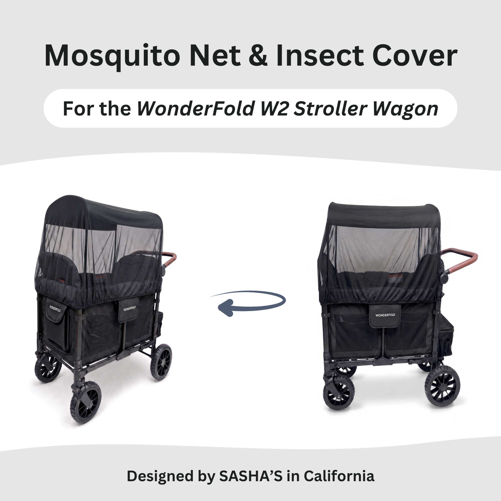 SASHA'S mosquito net for WonderFold W2 Original, W2 Luxe, and W2 Elite